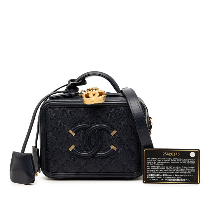 Chanel Small Caviar CC Filigree Vanity
