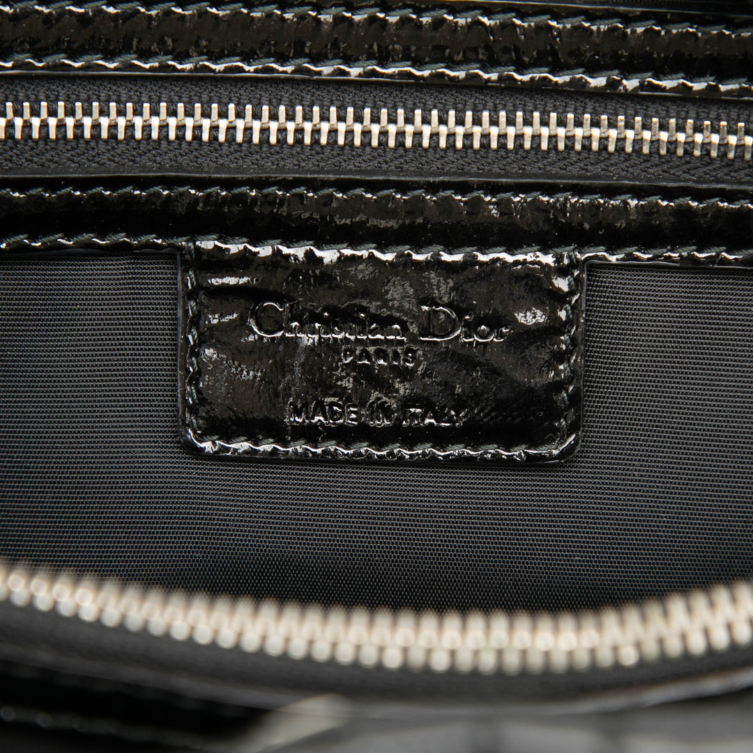 Dior Small Cuir verni Cannage Soft Zipped Shopping Cabas