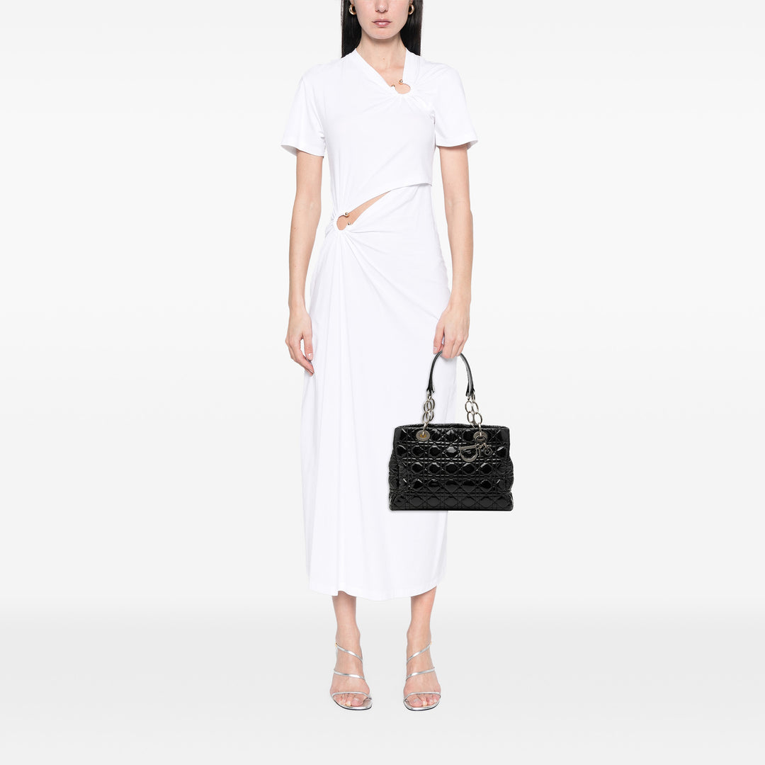 Dior Small Cuir verni Cannage Soft Zipped Shopping Cabas