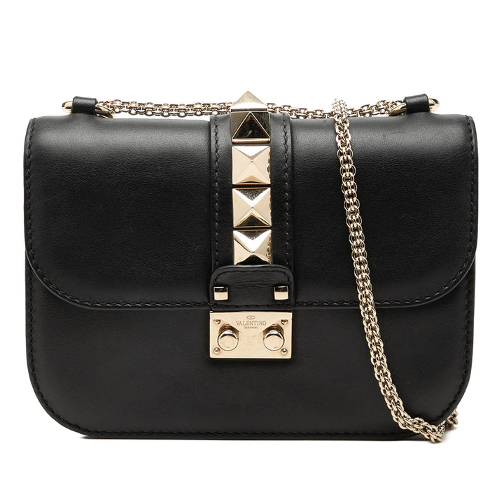 Valentino Small Cuir Rockstud Glam Lock Sac porté croisé