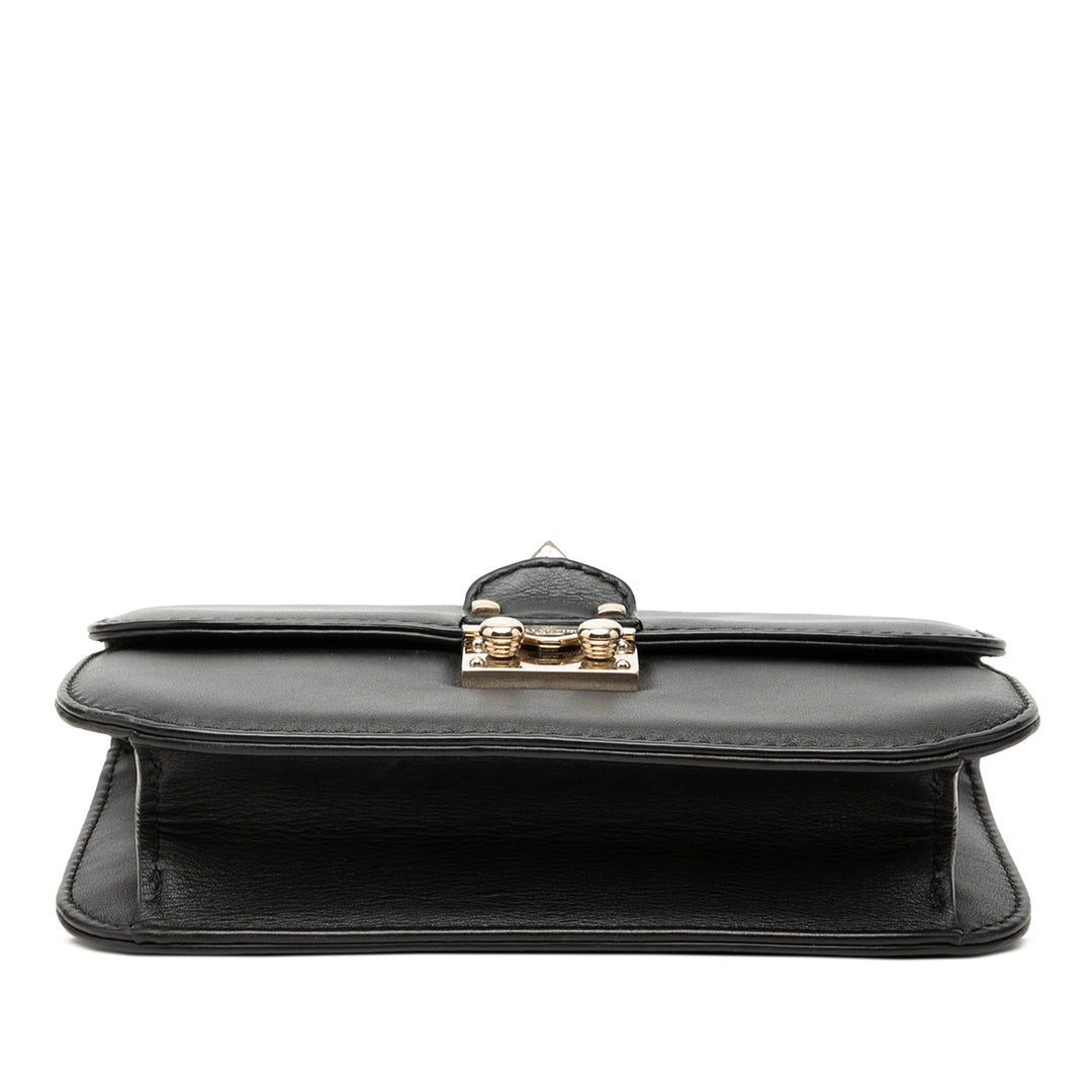 Valentino Small Cuir Rockstud Glam Lock Sac porté croisé