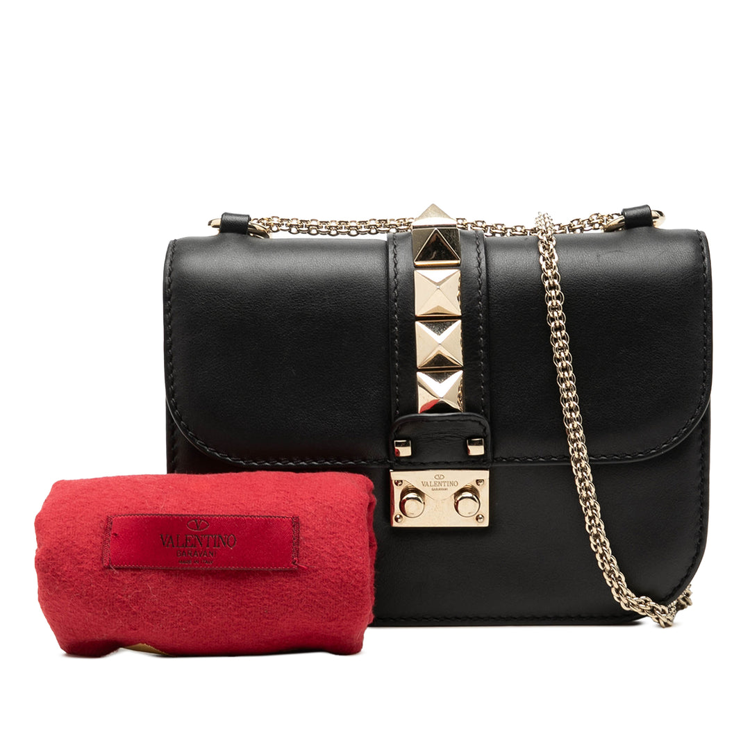 Valentino Small Cuir Rockstud Glam Lock Sac porté croisé