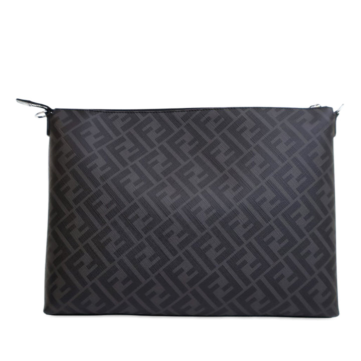 Fendi Zucca Coated Toile Diagonal Sac porté croisé Gris