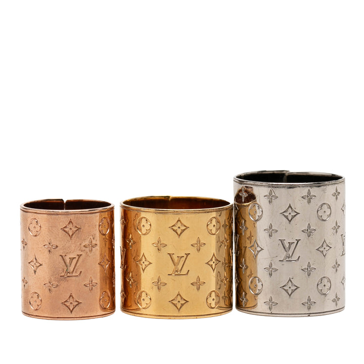 Louis Vuitton Brass Nanogram Bague Set Doré