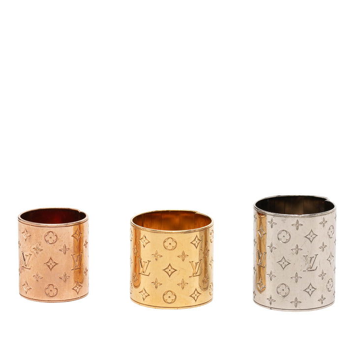 Louis Vuitton Brass Nanogram Bague Set Doré