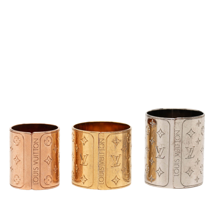 Louis Vuitton Brass Nanogram Bague Set Doré