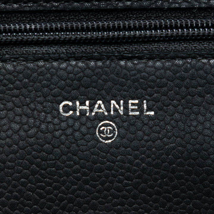 Chanel CC Matelassé Caviar Wallet on Chain