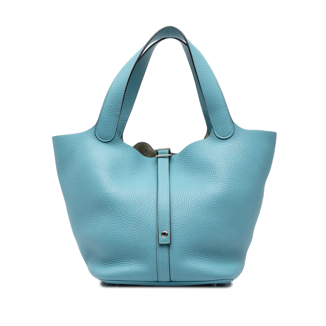 Hermès Sac à main Picotin Lock 18 Clémence Bleu – vue principale – GABY PARIS
