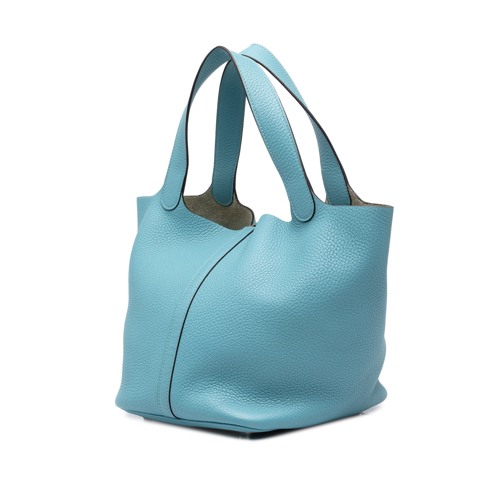 Hermès Sac à main Picotin Lock 18 Clémence Bleu – vue 2 – GABY PARIS