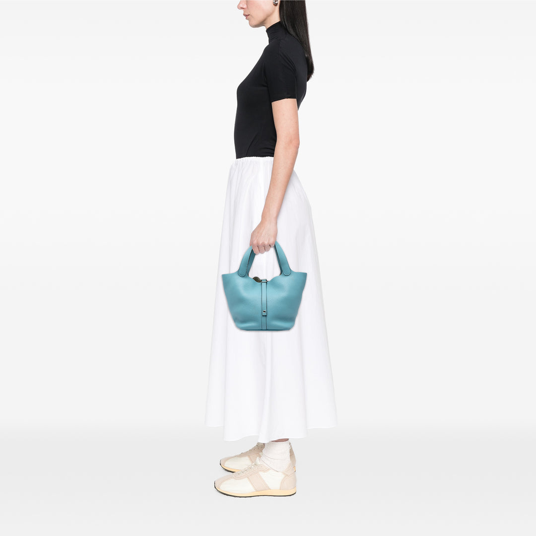 Hermès Sac à main Picotin Lock 18 Clémence Bleu – vue 6 – GABY PARIS