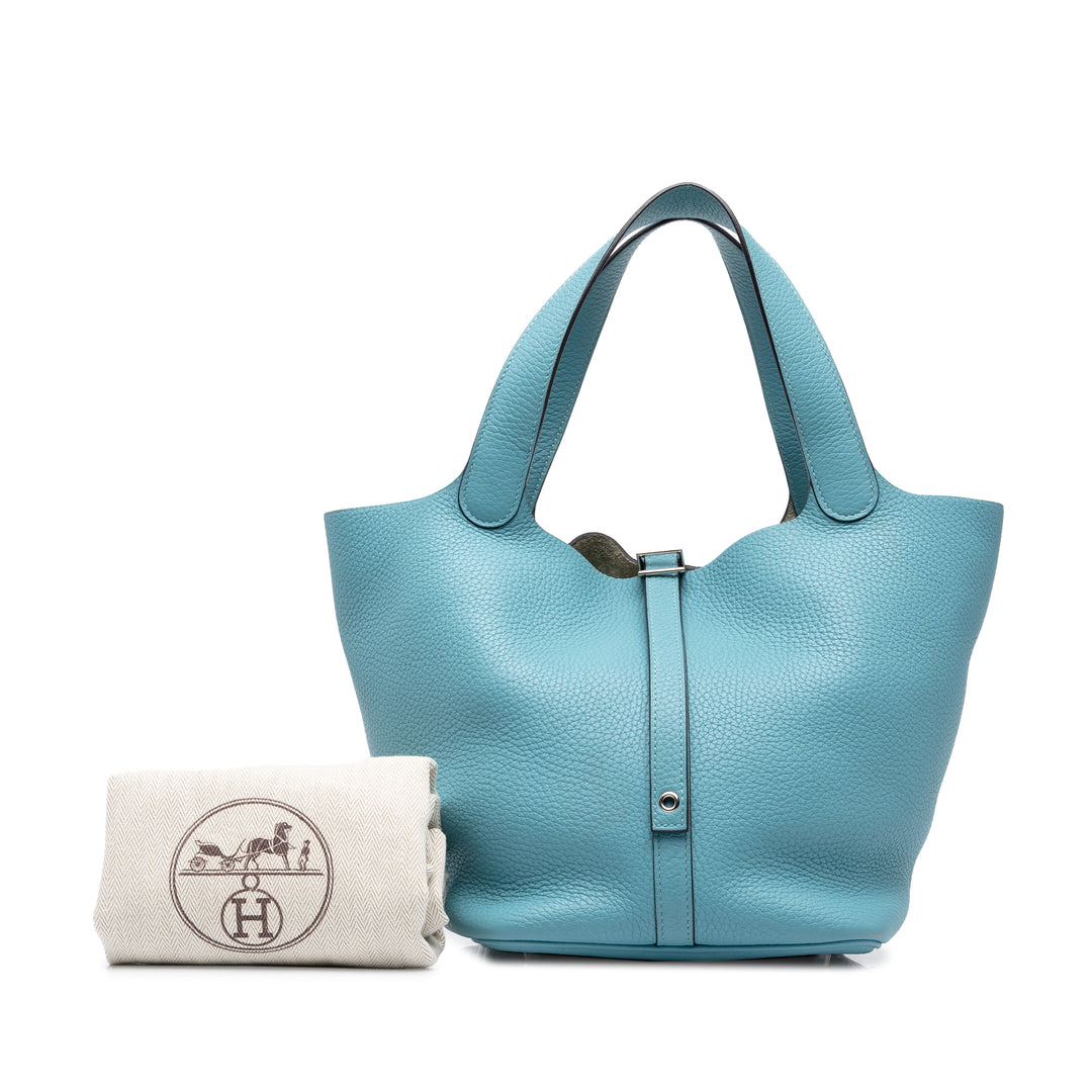 Hermès Sac à main Picotin Lock 18 Clémence Bleu – vue 7 – GABY PARIS
