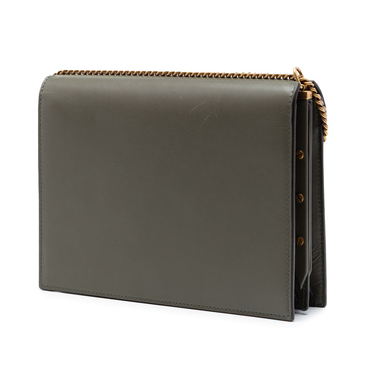 Saint Laurent Daim et Cuir de veau Monogram Cassandra Clasp Sac