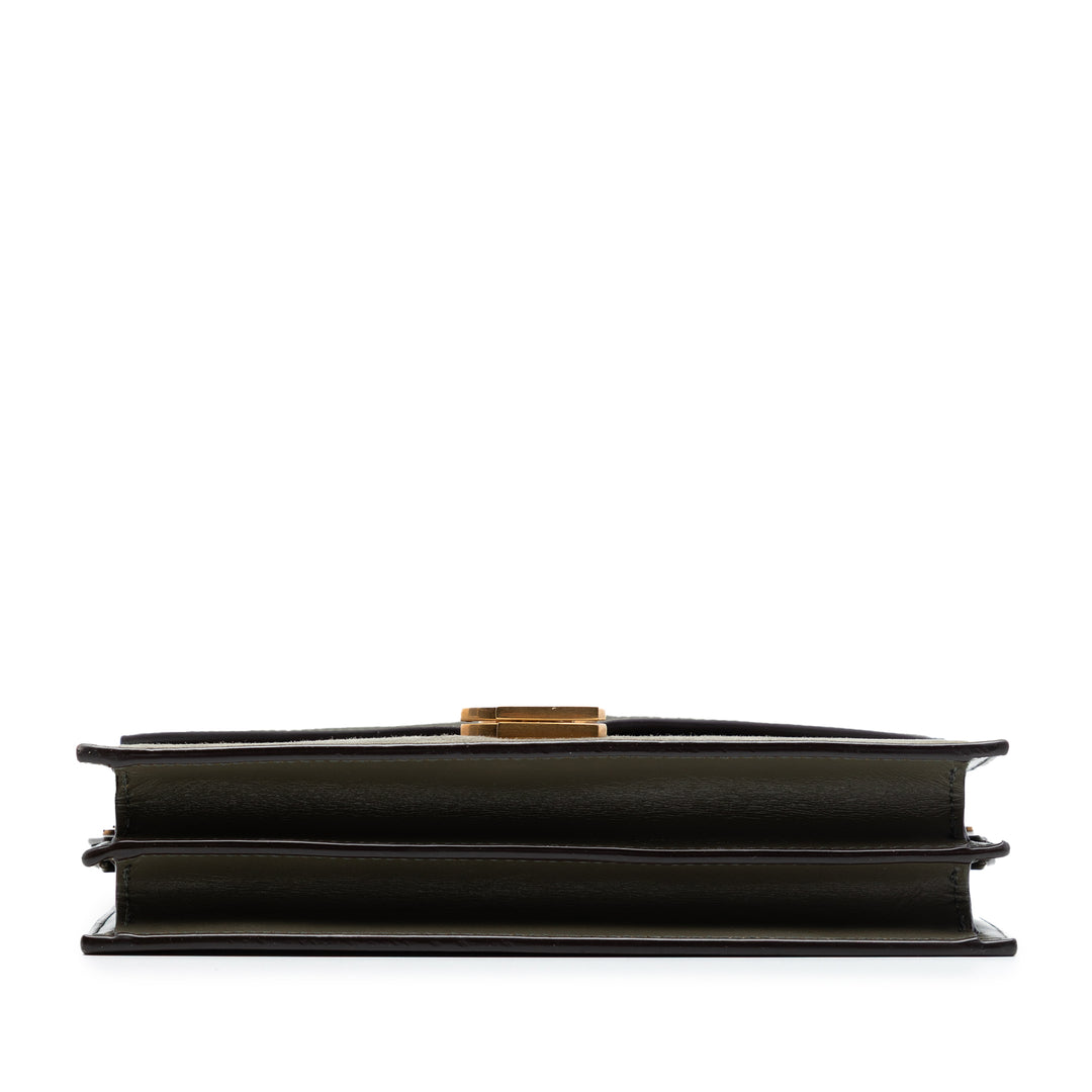 Saint Laurent Daim et Cuir de veau Monogram Cassandra Clasp Sac