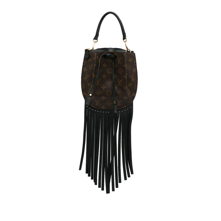 Monogram Fringed Noe Brown - Gaby Paris