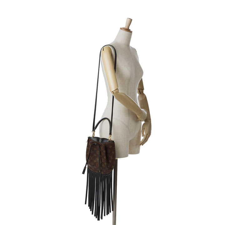 Monogram Fringed Noe Brown - Gaby Paris