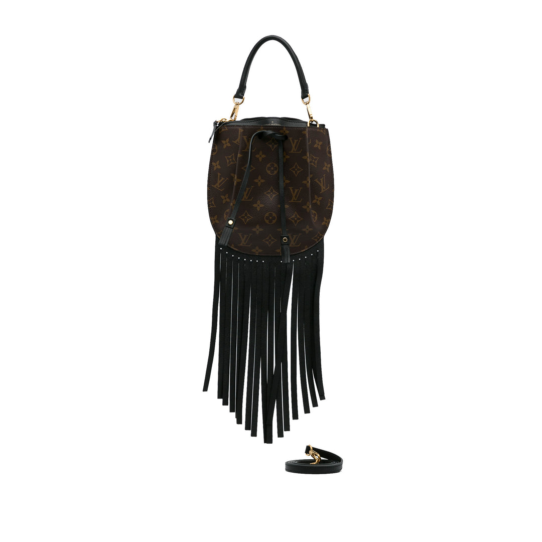 Monogram Fringed Noe Brown - Gaby Paris