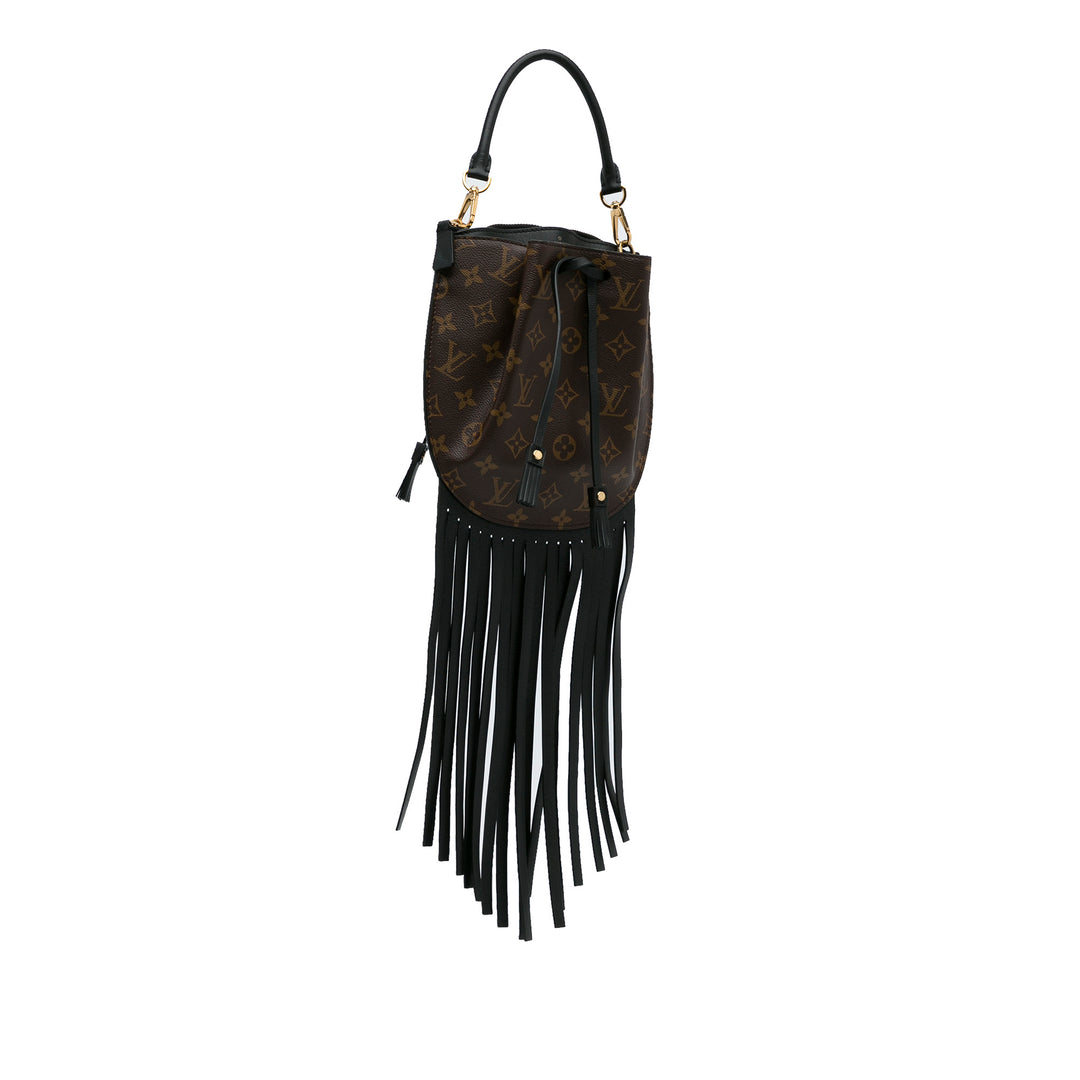 Monogram Fringed Noe Brown - Gaby Paris