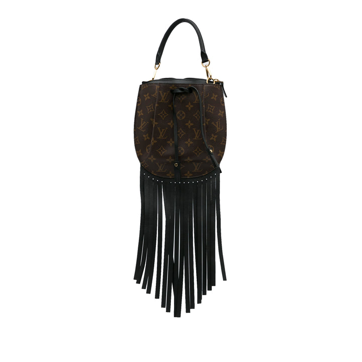 Monogram Fringed Noe Brown - Gaby Paris