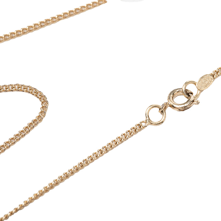 CC plaqué Strass Heart Lock And Key Pendant Collier Doré