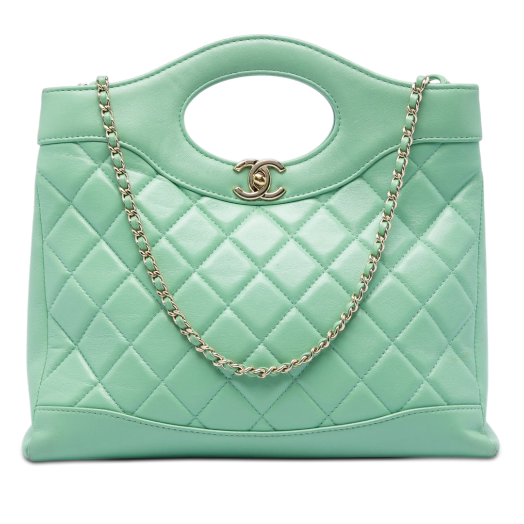 Chanel Small Matelassé brillant Cuir d’agneau 31 Shopping Sac