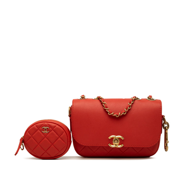 Chanel Matelassé Multi Pochetteing à rabat Cuir de veau
