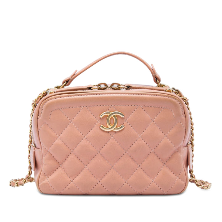 Chanel CC Matelassé Vanity avec chaîne Petit Cuir de veau