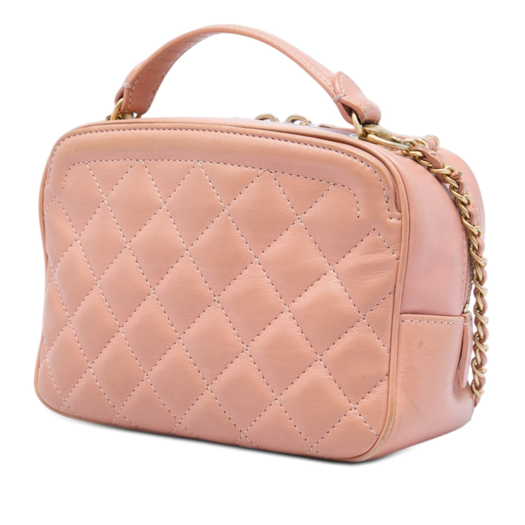 Chanel CC Matelassé Vanity avec chaîne Petit Cuir de veau