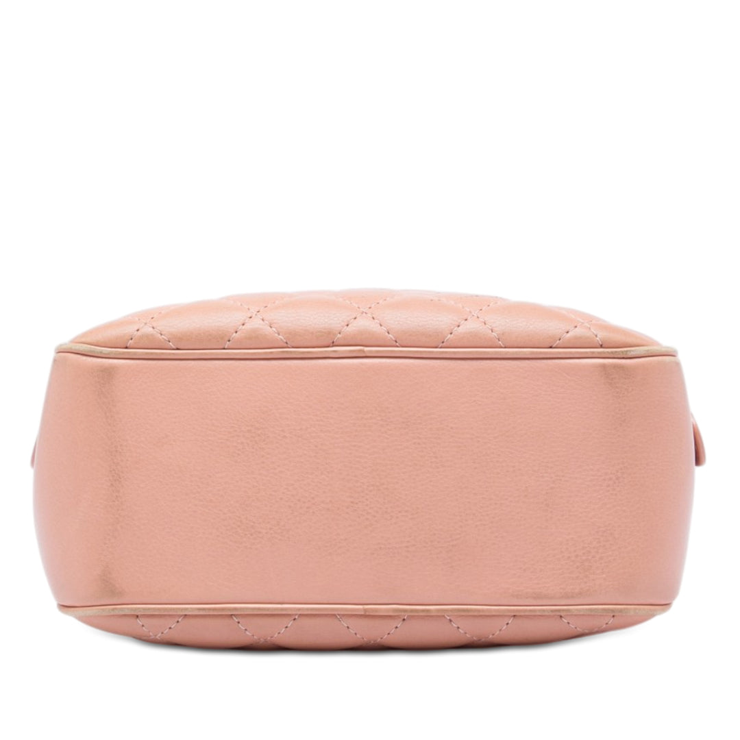 Chanel CC Matelassé Vanity avec chaîne Petit Cuir de veau