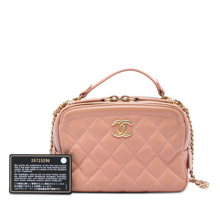 Chanel CC Matelassé Vanity avec chaîne Petit Cuir de veau