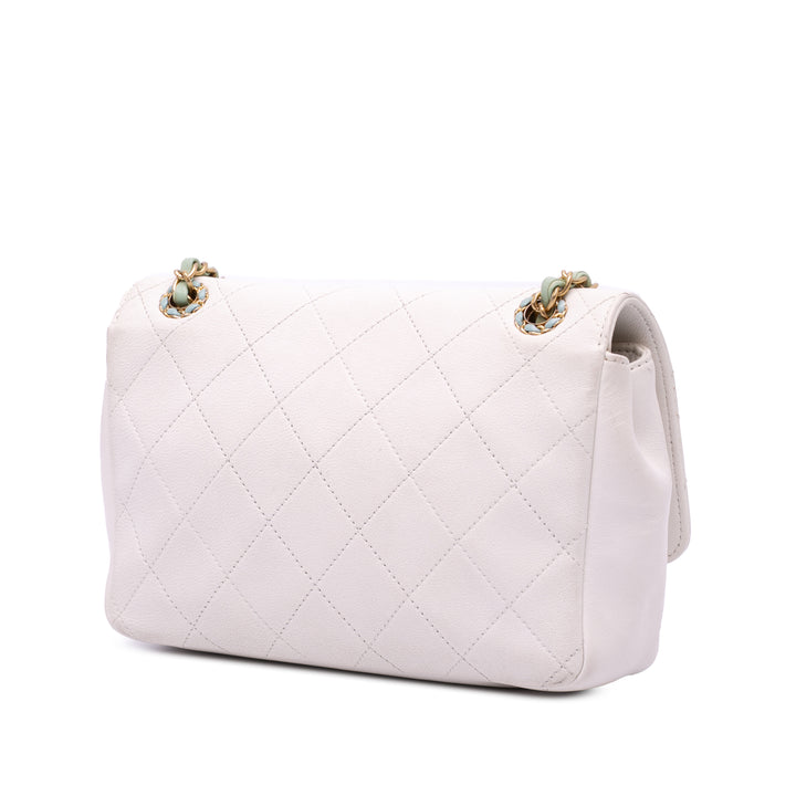 CC Quilted Calfskin Single Flap White - Gaby Paris