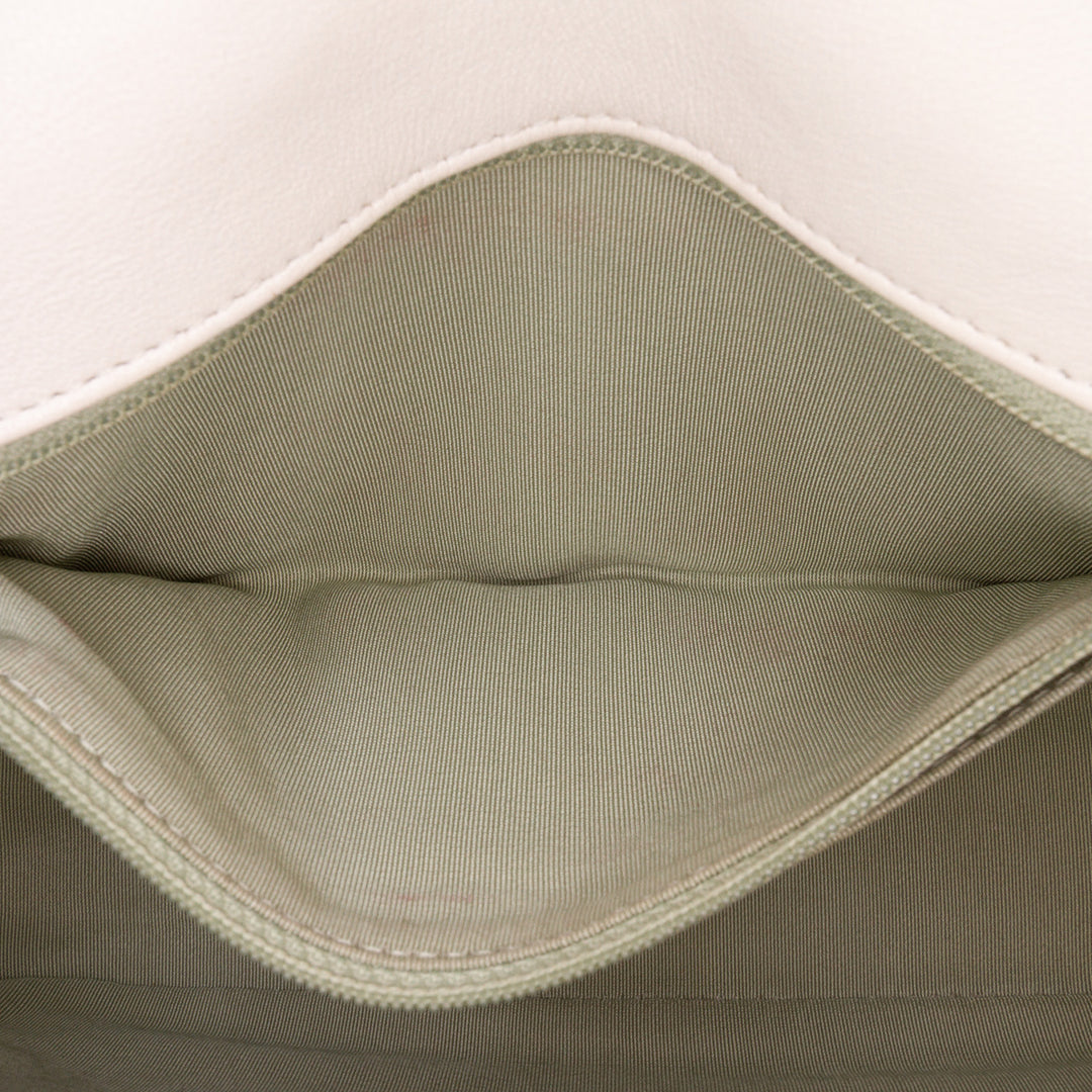 CC Quilted Calfskin Single Flap White - Gaby Paris