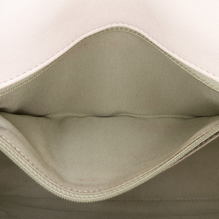 CC Quilted Calfskin Single Flap White - Gaby Paris