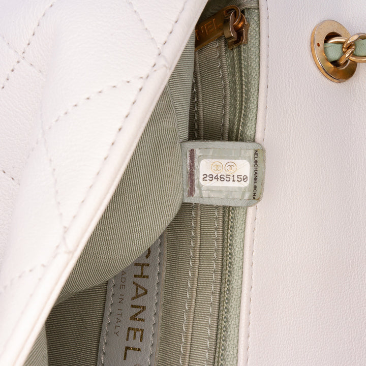 CC Quilted Calfskin Single Flap White - Gaby Paris