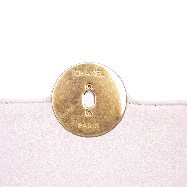 CC Quilted Calfskin Single Flap White - Gaby Paris