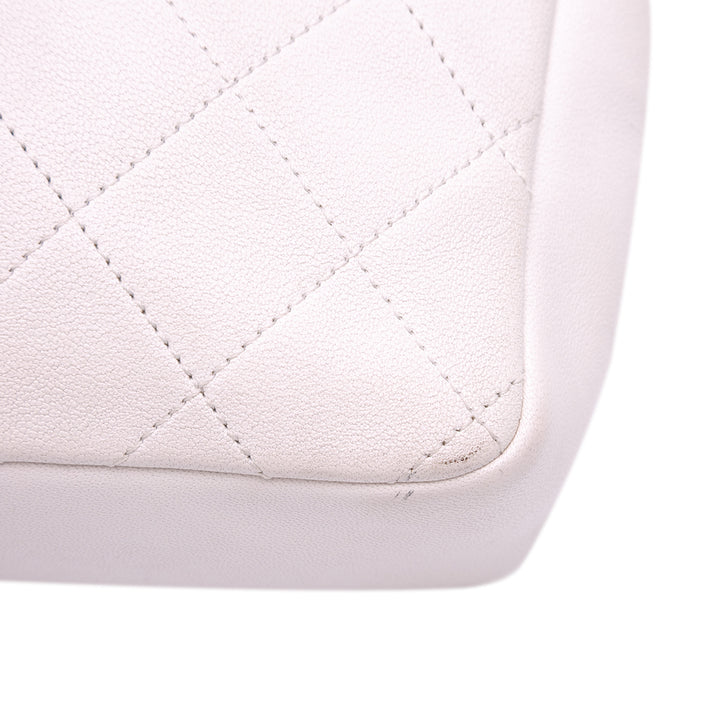 CC Quilted Calfskin Single Flap White - Gaby Paris