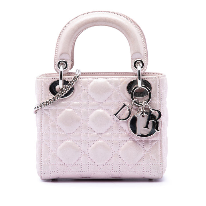 Dior Mini Iridescent Cuir d'agneau Cannage Lady Dior