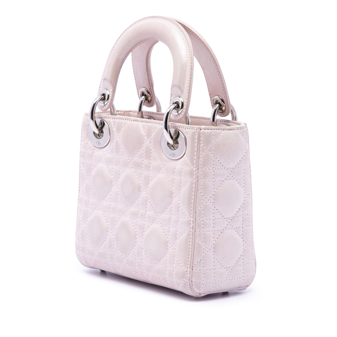 Dior Mini Iridescent Cuir d'agneau Cannage Lady Dior
