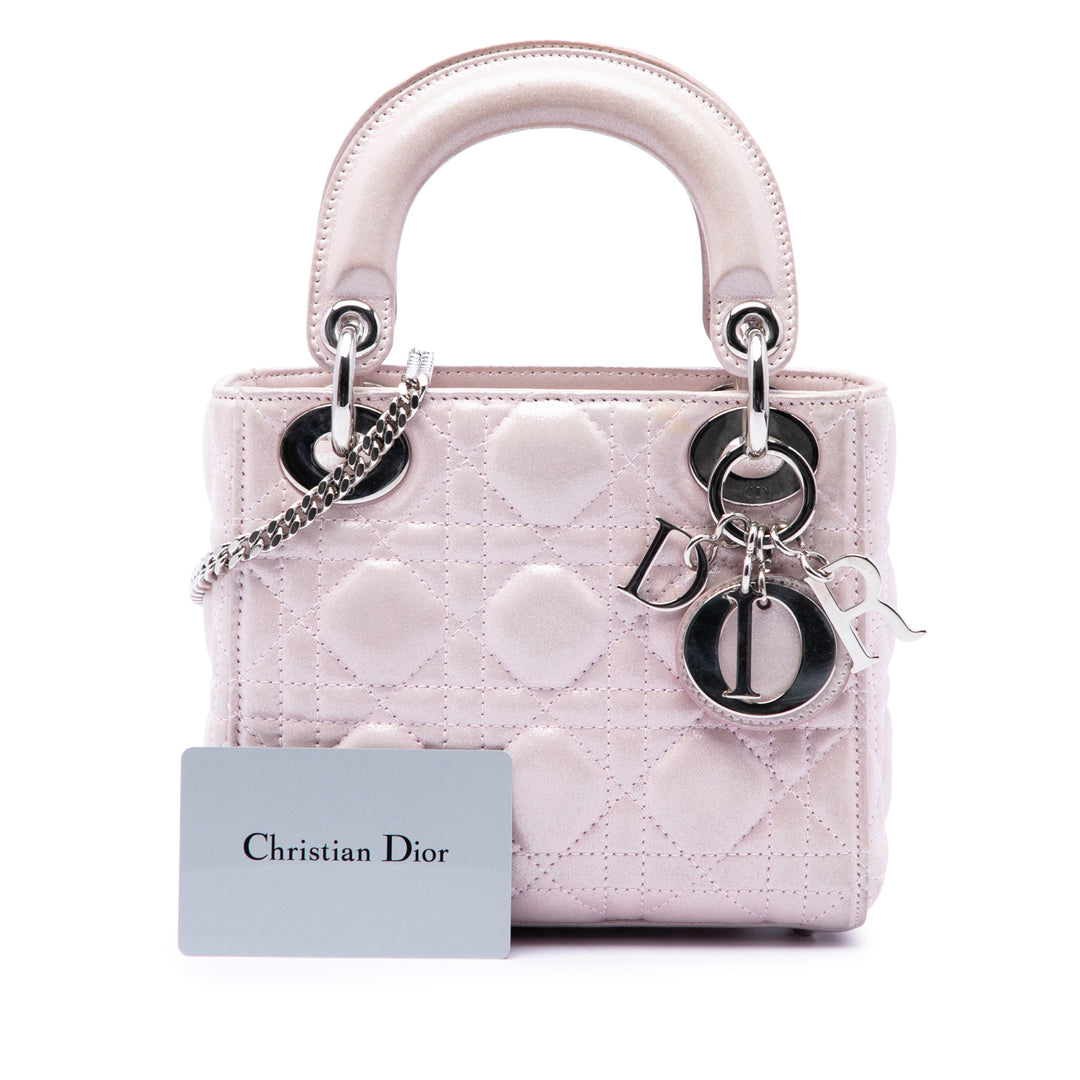 Dior Mini Iridescent Cuir d'agneau Cannage Lady Dior