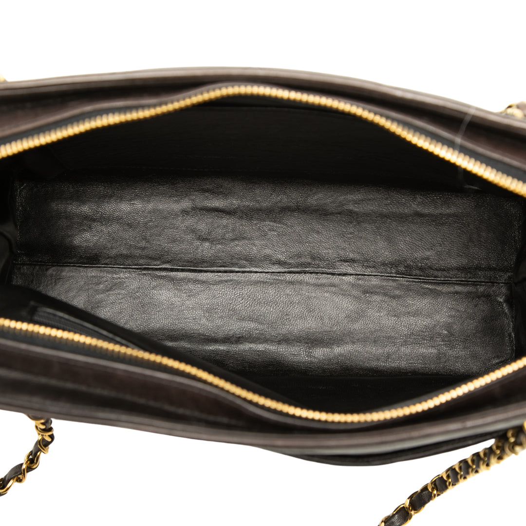 CC Matelassé Sac Cuir d'agneau Noir