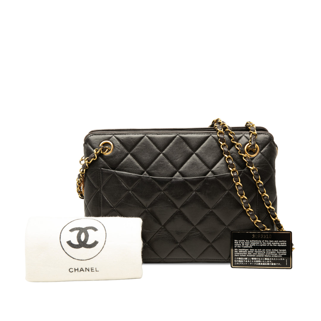 CC Matelassé Sac Cuir d'agneau Noir
