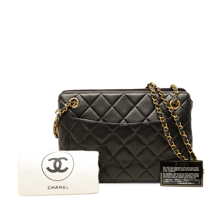 CC Matelassé Sac Cuir d'agneau Noir