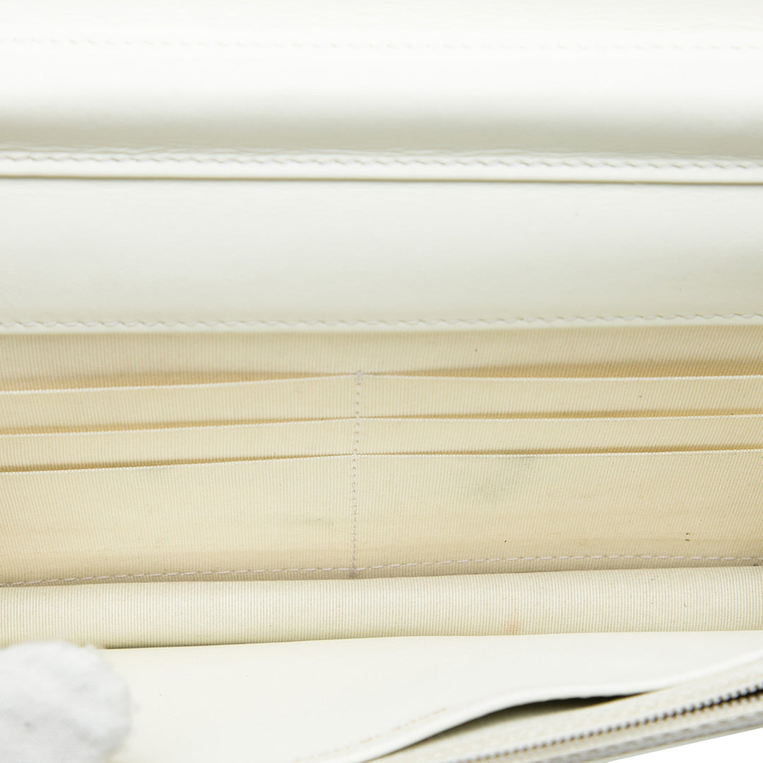 Matelassé Boy Wallet on Chain Cuir caviar Blanc