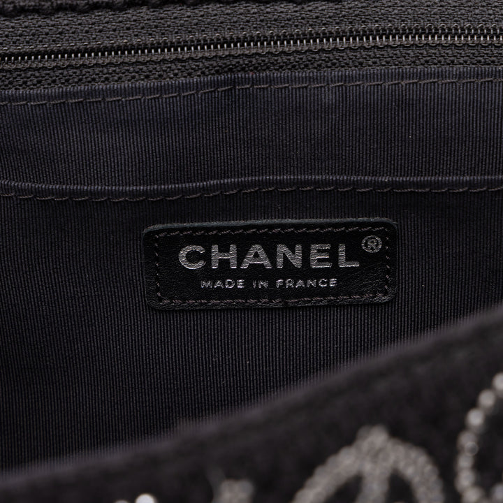 Chanel Paris Shanghai Strass Orné Pudong Double rabat Jumbo Tweed Noir – vue 5 – GABY PARIS