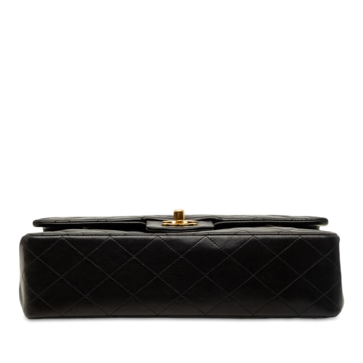 Classic Double rabat Moyen Cuir d'agneau Noir
