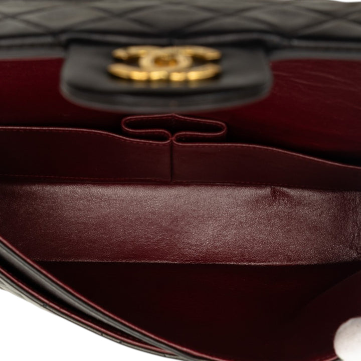 Classic Double rabat Moyen Cuir d'agneau Noir