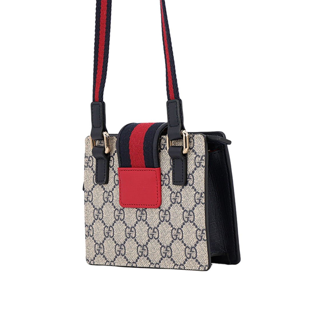 Gucci Kids Heart Web Sac GG Supreme Beige
