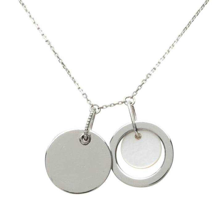Dior Brass et Strass Double Pendant Charm Collier Argenté