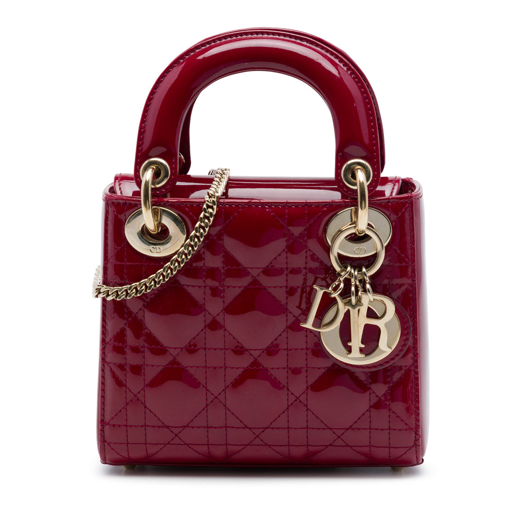 Dior Mini Cuir verni Cannage Lady Dior