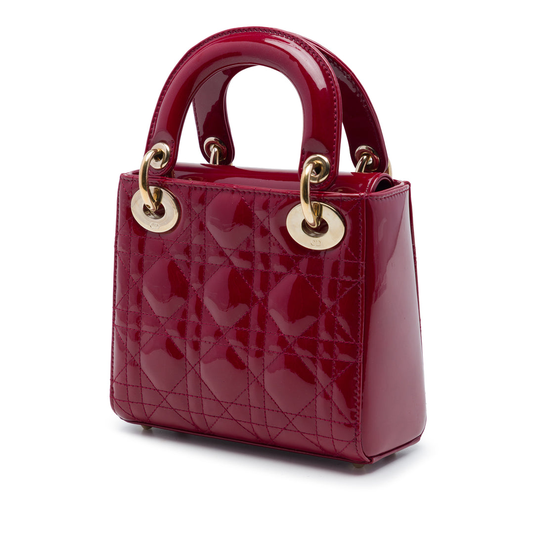 Dior Mini Cuir verni Cannage Lady Dior