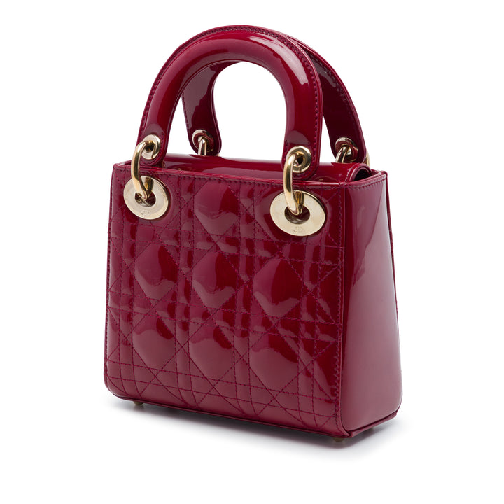 Dior Mini Cuir verni Cannage Lady Dior